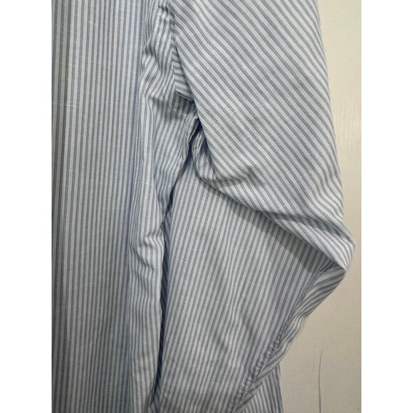 Robert Talbott Carmel Blue White Striped Long Sleeve Button Down Shirt Size L - Picture 5 of 5